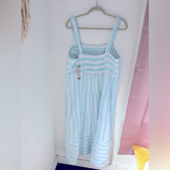 Casa Cabana Seaspray blue & white stripped dress size XL - Picture 3 of 5